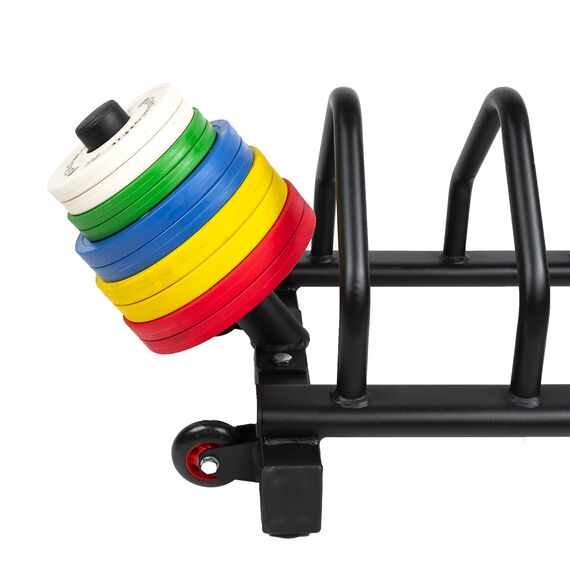 Steel storage rack on wheels for Ø 50mm weight discs, 6 image