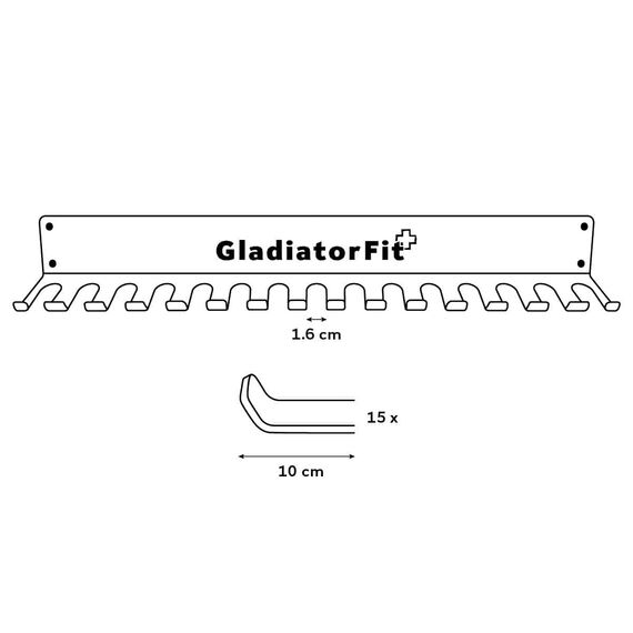 Stahl-Wandrack zur Aufbewahrung von Gummibändern und Seilen | 1.6 CM, 7 image