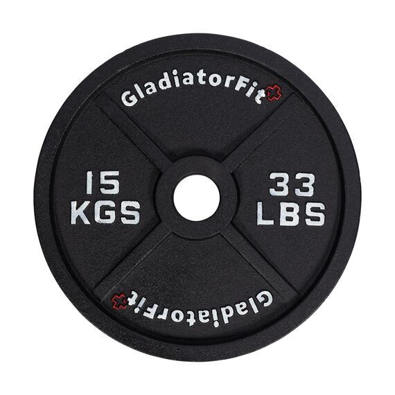 Black cast-iron Olympic disc Ø 51mm | 15 KG, 2 image