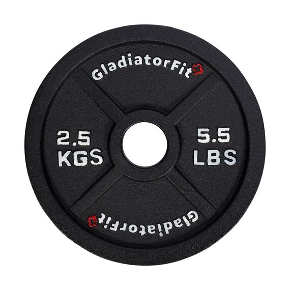 Black cast-iron Olympic disc Ø 51mm GladiatorFit | 2.5 KG, 2 image