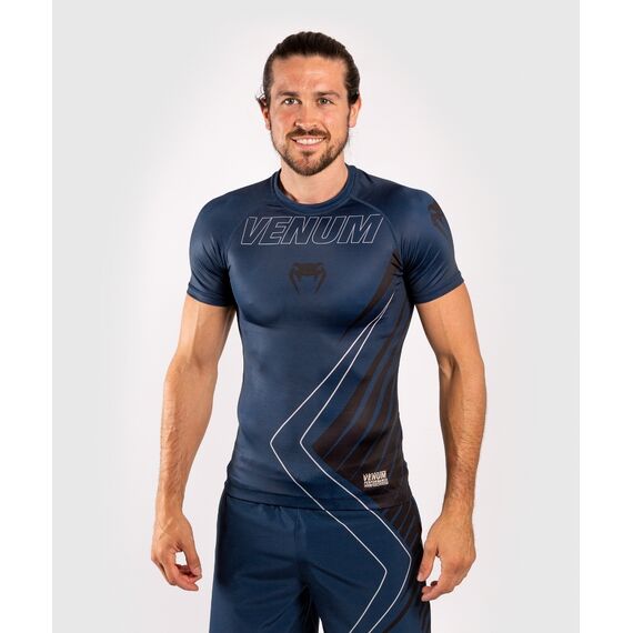 Venum Contender 5.0 Rashguard hort sleeves - Navy/Sand