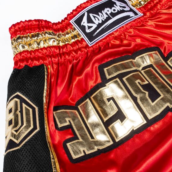 8 Weapons Muay Thai Short Super Mesh –  Block, Farbe: Rot, Grösse : XL, 4 image
