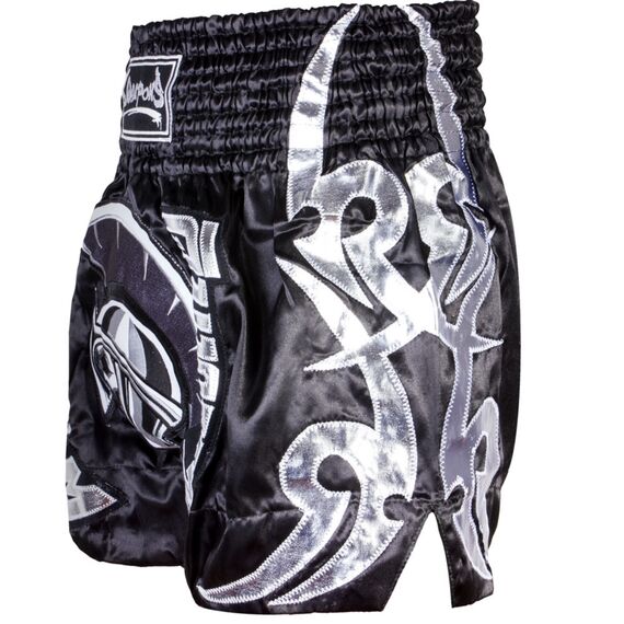8 WEAPONS Muay Thai Traditional Short – Gladiator Skull, Farbe: Schwarz, Grösse : XXL, 3 image