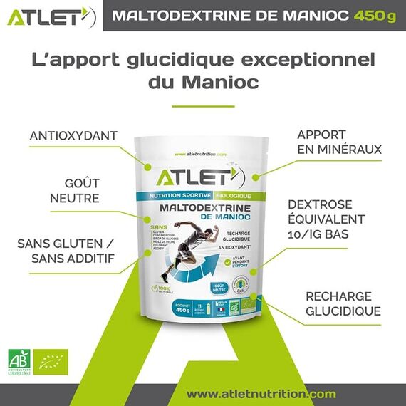 Organic cassava maltodextrin 450g Atlet, 2 image