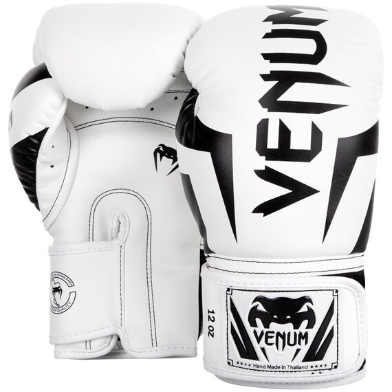Venum Elite Boxing Gloves - White/Black, OZ: 14oz, 2 image