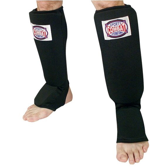 Combat Sports Slip-On Shin-Instep Guard, Couleur: Noir, Taille ne pas utiliser: M