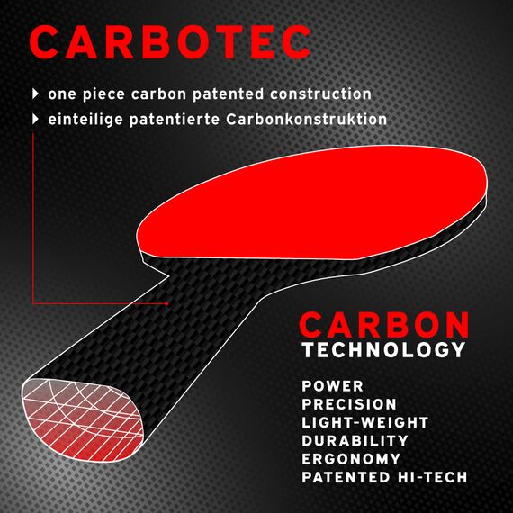 Schildkröt "CarboTec 7000" table tennis racket with cover, 3 image