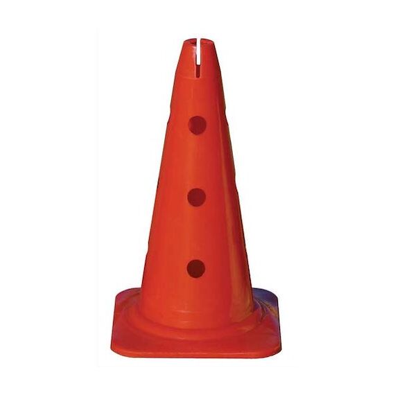 Cône 52cm 3 trous pour jalons Ø 25mm | Rouge