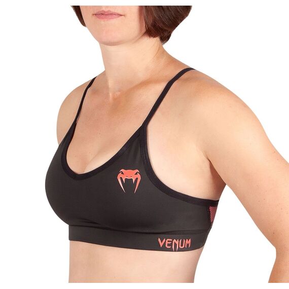 Venum Tecmo Sport Bra - Black/Coral, Taille: L, Couleur: Noir, Taille ne pas utiliser: L