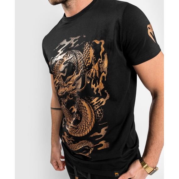 Venum Dragon's Flight T-Shirt - Black/Bronze - L, Farbe: Gold, Grösse : L, 7 image