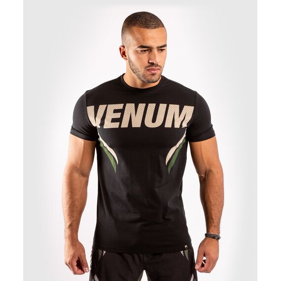 Venum ONE FC Impact T-shirt - Black/Khaki, Colour: Schwarz, Size: L