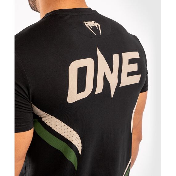 Venum ONE FC Impact T-shirt - Black/Khaki, Colour: Schwarz, Size: L, 7 image