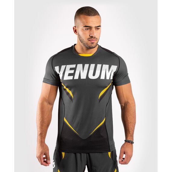 Venum ONE FC Impact Dry Tech T-Shirt - Grey/Yellow, Colore: Grigio, Size: M