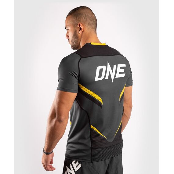 Venum ONE FC Impact Dry Tech T-Shirt - Grey/Yellow, Colore: Grigio, Size: M, 4 image