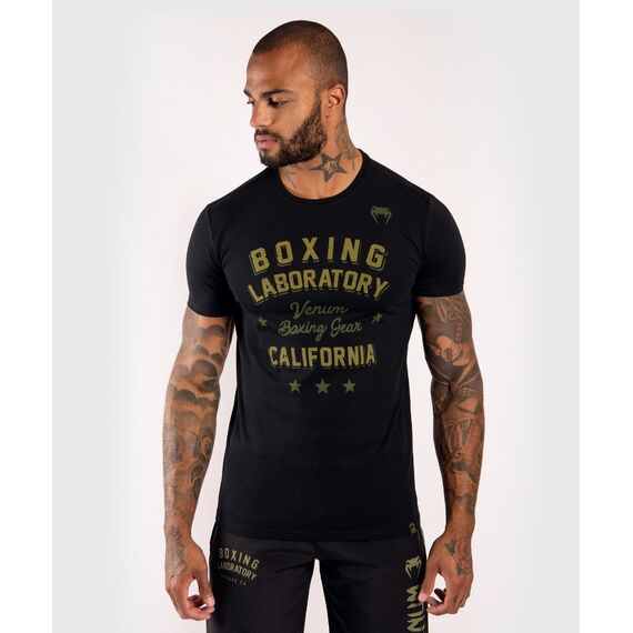 Venum Boxing Lab T-shirt - Black/Green, Colour: Schwarz, Size: S