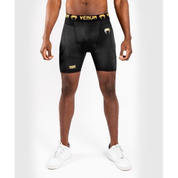 Venum G-Fit Compression Shorts - Black/Gold, Farbe: Schwarz, Grösse : S