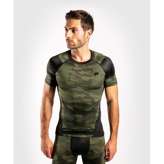Venum Trooper Rashguard - Short sleeves - Forest camo/Black - M, Farbe: Camouflage, Grösse : M