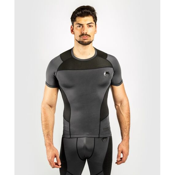 Venum G-Fit Rashguard hort Sleeves - Grey/Black, Colour: Grey, Size: S