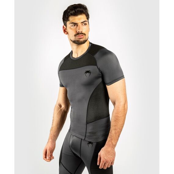 Venum G-Fit Rashguard hort Sleeves - Grey/Black, Colour: Grey, Size: S, 8 image