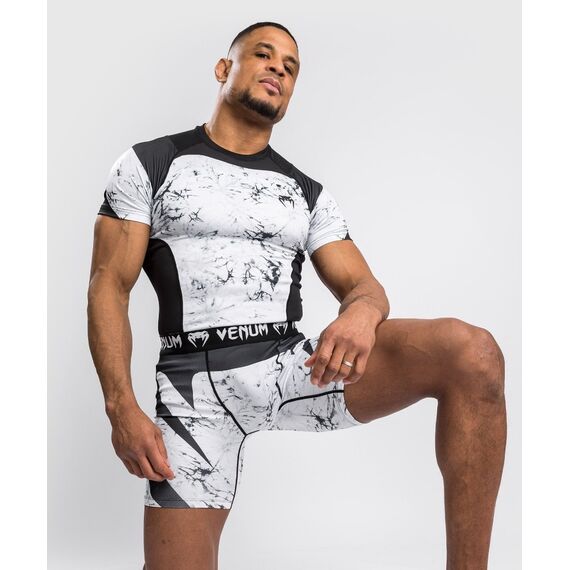 Venum G-Fit Marble Rashguard  Short Sleeves, Size: XL, Colour: Weiss
