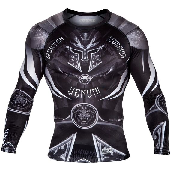 Venum Gladiator 3.0 Rashguard - Black-White - Long Sleeves, Bekleidungsgrösse: S, Farbe: Schwarz, Grösse : S