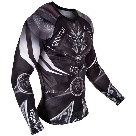 Venum Gladiator 3.0 Rashguard - Black-White - Long Sleeves, Bekleidungsgrösse: S, Farbe: Schwarz, Grösse : S, 3 image