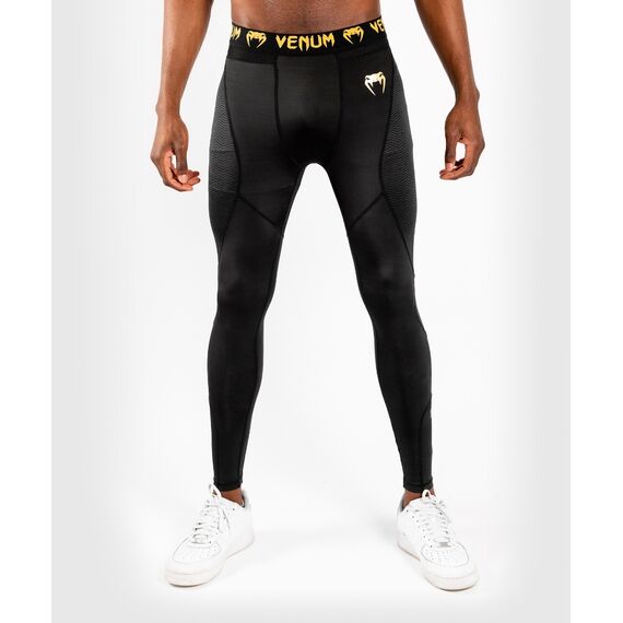 Venum G-Fit Spats - Black/Gold, Farbe: Schwarz, Grösse : L