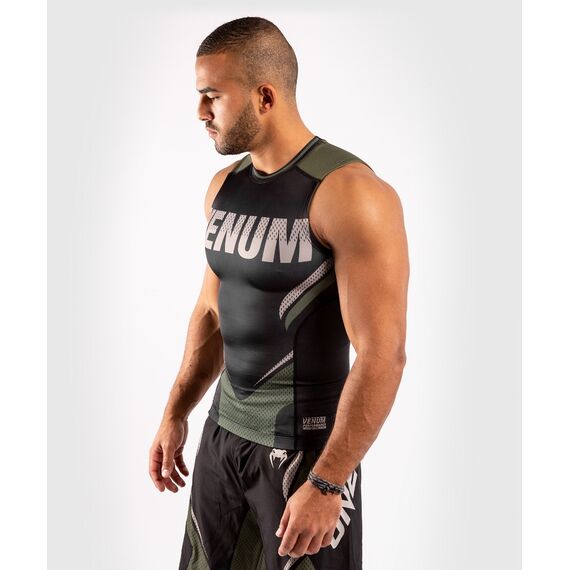 Venum ONE FC Impact Rashguard leeveless - Black/Khaki, Colour: Khaki, Size: L, 7 image