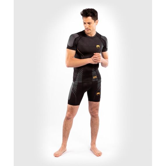 Venum Athletics Rashguard Short Sleeves – Black/Gold, Size: L, Colour: Schwarz, 3 image