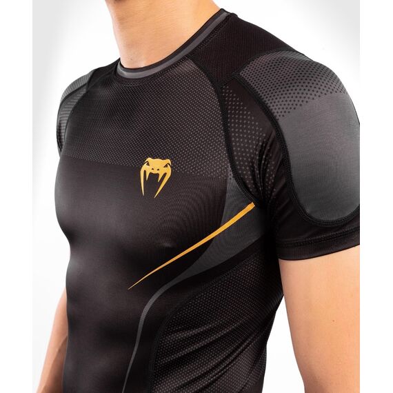 Venum Athletics Rashguard Short Sleeves – Black/Gold, Size: L, Colour: Schwarz, 5 image