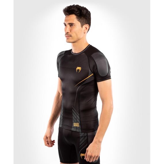 Venum Athletics Rashguard Short Sleeves – Black/Gold, Size: L, Colour: Schwarz, 7 image