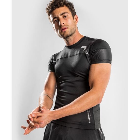 Venum tempest 2.0 Rashguard Short Sleeves, Colour: Schwarz, Size: XL
