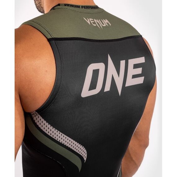 Venum ONE FC Impact Rashguard leeveless - Black/Khaki, Colour: Khaki, Size: XL, 3 image
