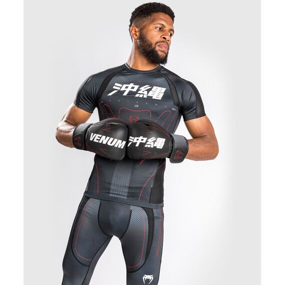 Venum Okinawa 3.0 Rashguard Short Sleeves, Bekleidungsgrösse: L, Farbe: Schwarz