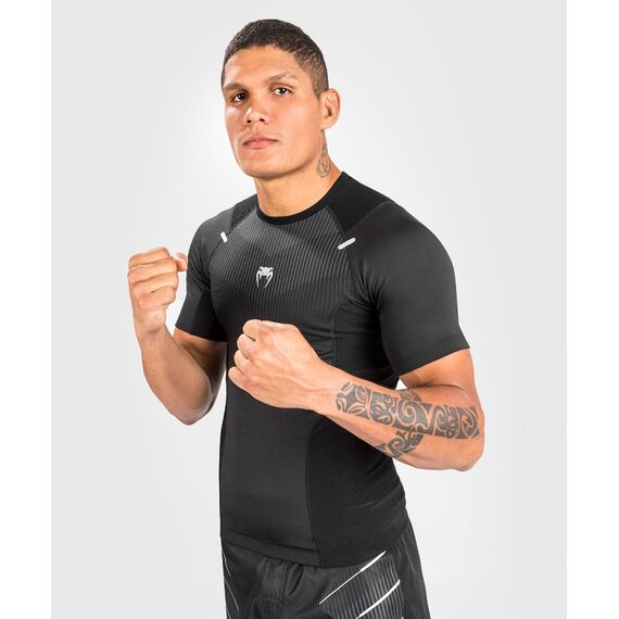 Venum Biomecha Rashguard Short Sleeves - Black/Grey - L, Bekleidungsgrösse: L, Farbe: Schwarz, 4 image
