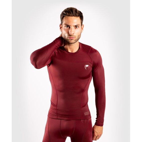 Venum G-Fit Rashguard ong Sleeves - Burgundy, Size: S, Colour: Bordeau, Size: S