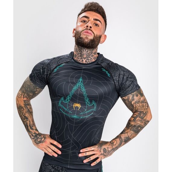 Venum Assassin's Creed Reloaded Rashguard - Short Sleeves - Black - XL, Size: XL, Colour: Schwarz