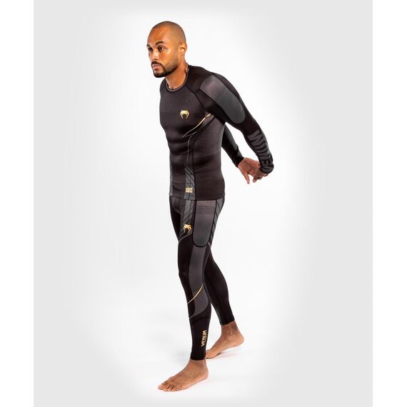 Venum Athletics Rashguard Long Sleeves – Black/Gold, Taille: S, Couleur: Noir, 5 image