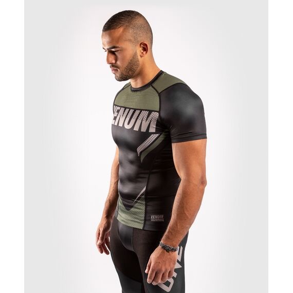 Venum ONE FC Impact Rashguard hort sleeves - Black/Khaki, Colour: Khaki, Size: M, 4 image