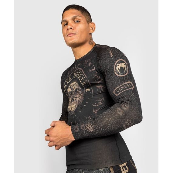 Venum Santa Muerte Dark Side - Rashguard Long Sleeves - Black/Brown - M, Bekleidungsgrösse: M, Farbe: Schwarz, 3 image