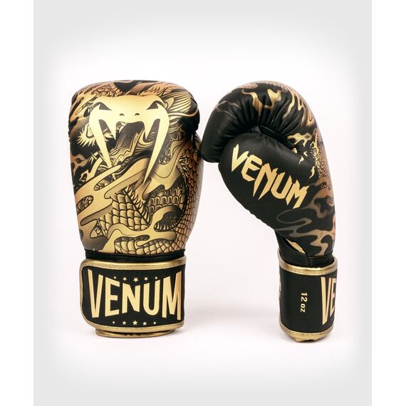 Venum Dragon's Flight Boxing Gloves - Black/Bronze, Colour: Gold, OZ: 10oz, 6 image
