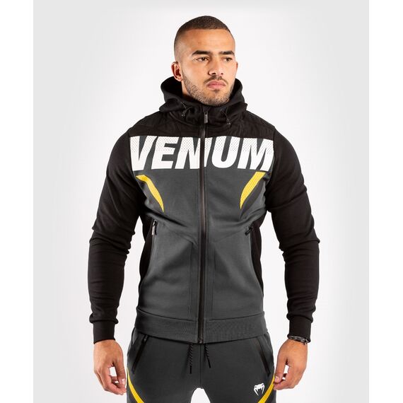 Venum ONE FC Impact Hoodie - Grey/Yellow, Farbe: Grau, Grösse : M