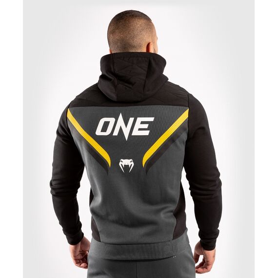 Venum ONE FC Impact Hoodie - Grey/Yellow, Farbe: Grau, Grösse : S, 6 image