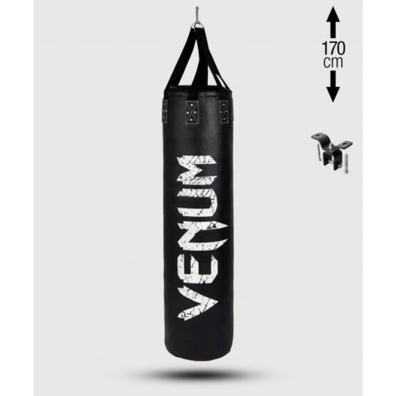 Sac de Frappe Venum Challenger + Crochet de Fixation - Noir/Blanc - Plein - 170cm, Couleur: Noir, Longueur: 1.7m