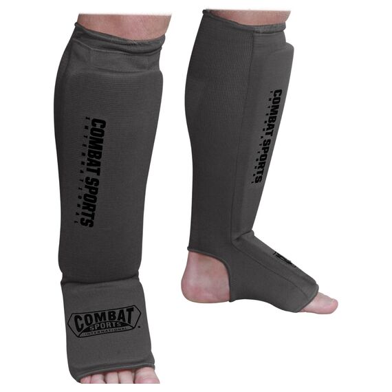 Combat Sports shin guards, Colore: Grigio, Size: L