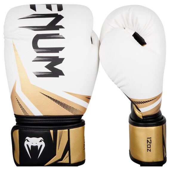 Venum Challenger 3.0 Boxing Gloves - White/Gold, Colour: Multicolor, OZ: 10oz