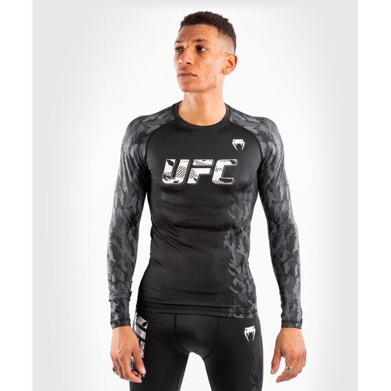 UFC Authentic Fight Week Men's Performance Long Sleeve Rashguard, Colour: Schwarz, Size: S