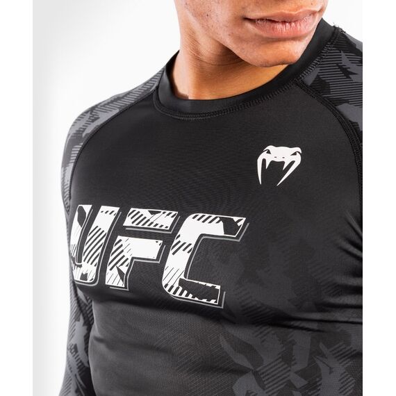 UFC Authentic Fight Week Men's Performance Long Sleeve Rashguard, Colour: Schwarz, Size: S, 2 image