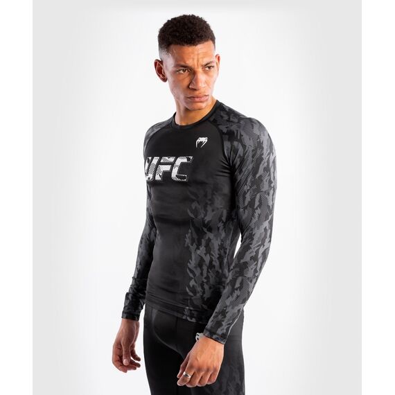UFC Authentic Fight Week Men's Performance Long Sleeve Rashguard, Colour: Schwarz, Size: S, 3 image