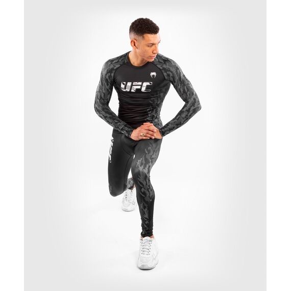 UFC Authentic Fight Week Men's Performance Long Sleeve Rashguard, Colour: Schwarz, Size: S, 5 image